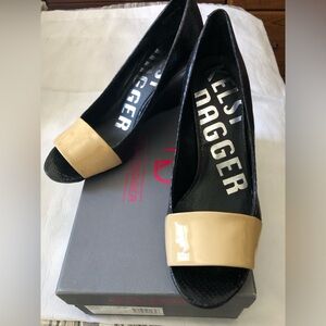 New in Box Kelsi Dagger Women’s Patent Leather Wedges, size 8.5 M